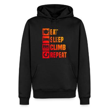Grimpeurs Bloc Femmes Hommes Bloc - Sweat à capuche Premium bio Homme - noir - Devant - Nico (187cm)