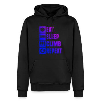Bouldern Klettern Climbing Herren Kletterer - Männer Premium Bio Hoodie - Schwarz - Vorne - Nico (187cm)
