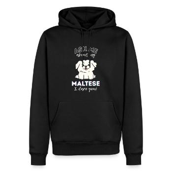 Adorable chiot maltais design - Chien de dessin animé mignon - Sweat à capuche Premium bio Homme - noir - Devant - Nico (187cm)