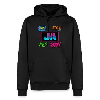 Pixel Vibes Ja - Männer Premium Bio Hoodie - Schwarz - Vorne - Nico (187cm)