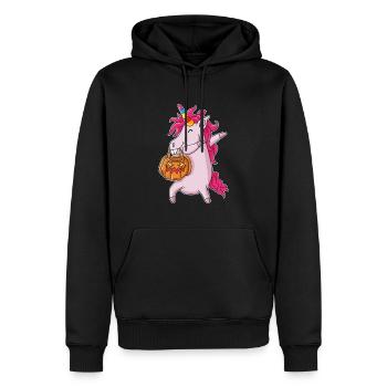 Halloween Shirt Dabbing Unicorn - Männer Premium Bio Hoodie - Schwarz - Vorne - Nico (187cm)