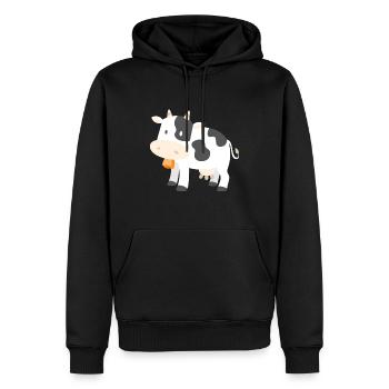 Kuh Kühe Bauer Landwirt Geschenk Cartoon Comic - Männer Premium Bio Hoodie - Schwarz - Vorne - Nico (187cm)