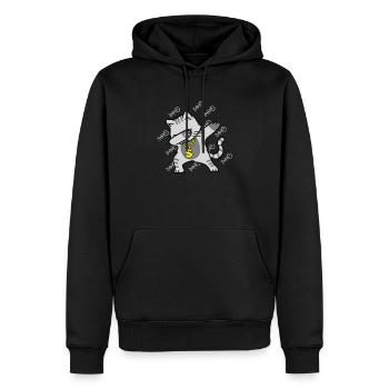 Katze Dab Geschenk - Männer Premium Bio Hoodie - Schwarz - Vorne - Nico (187cm)