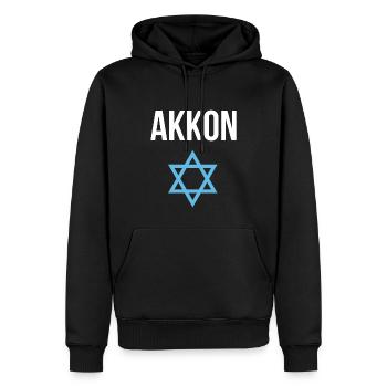 Akkon Israel Souvenir - Männer Premium Bio Hoodie - Schwarz - Vorne - Nico (187cm)