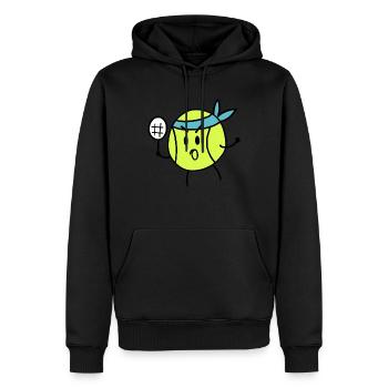 balle de tennis joue au tennis - Sweat à capuche Premium bio Homme - noir - Devant - Nico (187cm)