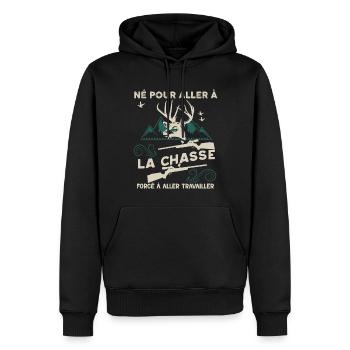 Je Prèfere la Chasse Cadeau Drôle Homme Chasseur - Sweat à capuche Premium bio Homme - noir - Devant - Nico (187cm)