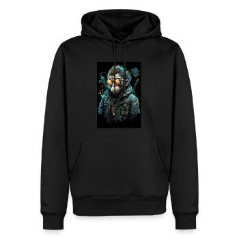 Punk Affe mit Sonnenbrille - Männer Premium Bio Hoodie - Schwarz - Vorne - Nico (187cm)