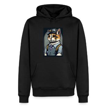Katzenschreiber - Männer Premium Bio Hoodie - Schwarz - Vorne - Nico (187cm)