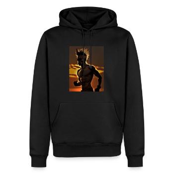 Punk Runner - Sweat à capuche Premium bio Homme - noir - Devant - Nico (187cm)