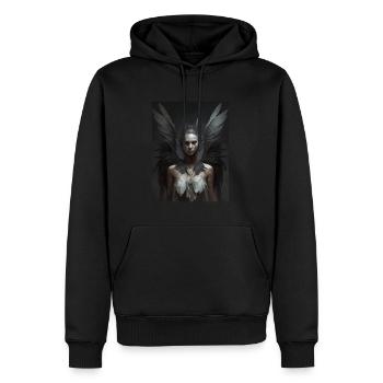 Ange gothique sombre - Sweat à capuche Premium bio Homme - noir - Devant - Nico (187cm)