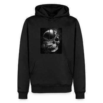 Moonshine Totenkopf - Männer Premium Bio Hoodie - Schwarz - Vorne - Nico (187cm)