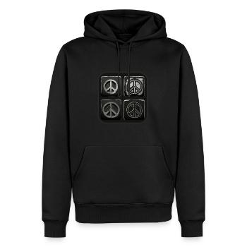 Place du symbole de la paix - Sweat à capuche Premium bio Homme - noir - Devant - Nico (187cm)
