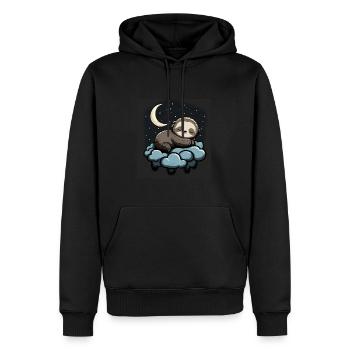 Schlafendes Faultier - Männer Premium Bio Hoodie - Schwarz - Vorne - Nico (187cm)