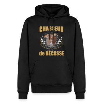 Chasseur de bécasse Citation Pour Homme Chasseur - Sweat à capuche Premium bio Homme - noir - Devant - Nico (187cm)