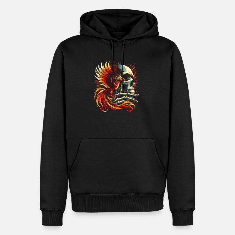 Die Wiedergeburt des Phönix - Männer Premium Bio Hoodie - Schwarz