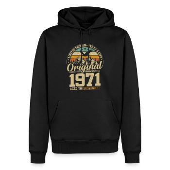 cadeau d'anniversaire 53 ans 1971 édition limitée - Sweat à capuche Premium bio Homme - noir - Devant - Nico (187cm)