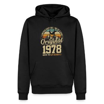 46 Jahre 1978 Geburtstagsgeschenk in limitierter Auflage - Männer Premium Bio Hoodie - Schwarz - Vorne - Nico (187cm)