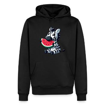 Zebra Melon Pastèque Fruit Fruité - Sweat à capuche Premium bio Homme - noir - Devant - Nico (187cm)