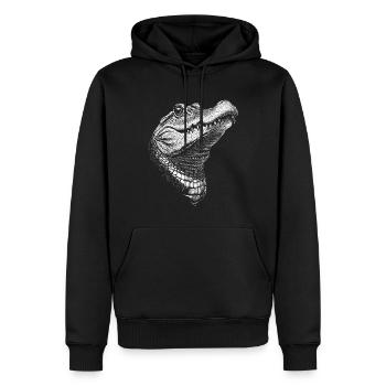 Alligator Portrait Krokodil Tiere Tier - Männer Premium Bio Hoodie - Schwarz - Vorne - Nico (187cm)
