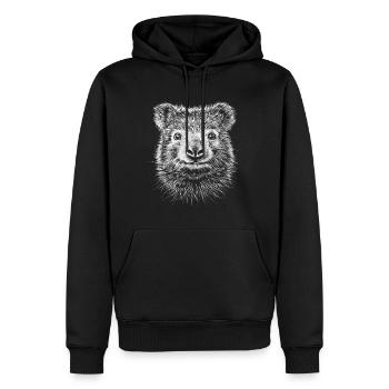Portrait Wombat Animaux Australiens Animal - Sweat à capuche Premium bio Homme - noir - Devant - Nico (187cm)