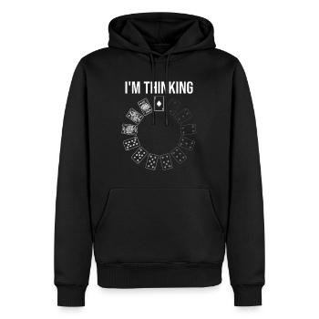 Jeu De Cartes Humour Joueur de Poker - Sweat à capuche Premium bio Homme - noir - Devant - Nico (187cm)
