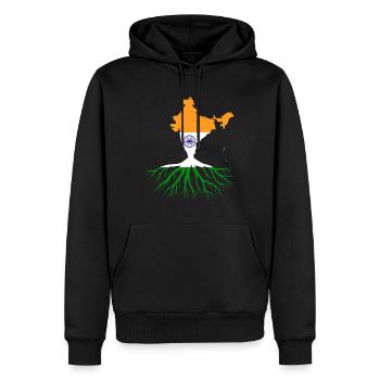 Indische Wurzeln Indische Flagge - Männer Premium Bio Hoodie - Schwarz - Vorne - Nico (187cm)