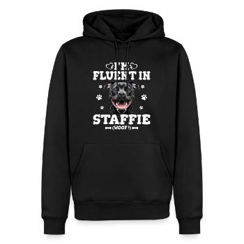 Parler Le Staffie Cadeau Humour Chien Staffie - Sweat à capuche Premium bio Homme - noir - Devant - Nico (187cm)