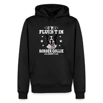 Parler Border Collie Humour Chien Border Collie - Sweat à capuche Premium bio Homme - noir - Devant - Nico (187cm)