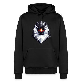 Pinguin geometrisch stil hartnäckiges Porträt - Männer Premium Bio Hoodie - Schwarz - Vorne - Nico (187cm)