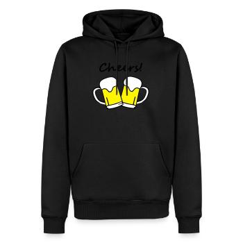 Beer, Cheers! - Men’s Premium Organic Hoodie - black - Front - Nico (187cm)