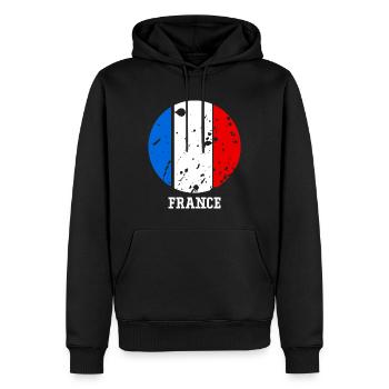 L'Équipe de France - Sweat à capuche Premium bio Homme - noir - Devant - Nico (187cm)