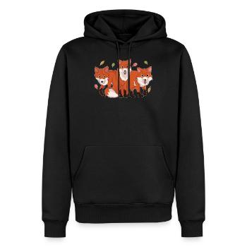 Fuchs famille animal motif cadeau renard - Sweat à capuche Premium bio Homme - noir - Devant - Nico (187cm)