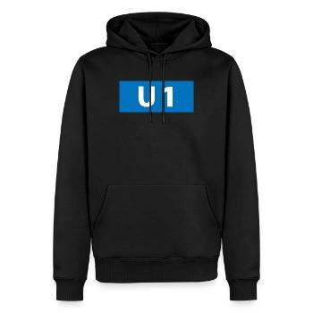 Subway line Hamburg U1 Souvenir Souvenir Gift - Men’s Premium Organic Hoodie - black - Front - Nico (187cm)