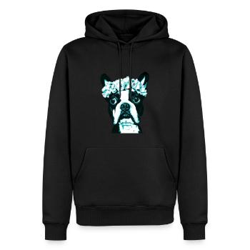 Couronne florale Boston - Sweat à capuche Premium bio Homme - noir - Devant - Nico (187cm)
