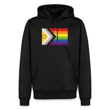 Drapeau de la fierté inclusive intersexe svg - Sweat à capuche Premium bio Homme - noir - Devant - Nico (187cm)