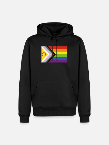 Intersex inclusive pride flag svg - Männer Premium Bio Hoodie - Schwarz