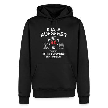 This overseer is 50 years old. - Men’s Premium Organic Hoodie - black - Front - Nico (187cm)