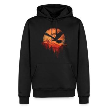 Oiseau milan royal oiseau de proie - Sweat à capuche Premium bio Homme - noir - Devant - Nico (187cm)