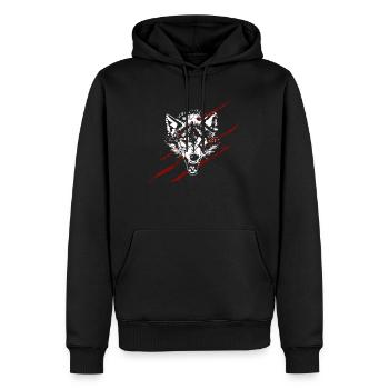 Angry wolf - Männer Premium Bio Hoodie - Schwarz - Vorne - Nico (187cm)