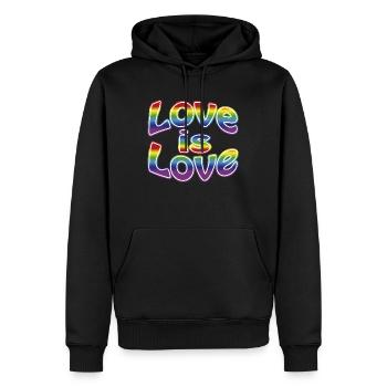 Love is Love - Männer Premium Bio Hoodie - Schwarz - Vorne - Nico (187cm)