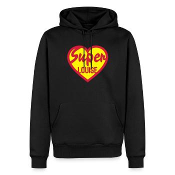 heart heart super louise - Men’s Premium Organic Hoodie - black - Front - Nico (187cm)