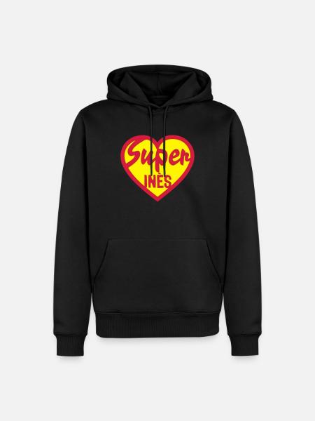 heart heart super ines - Men’s Premium Organic Hoodie - black