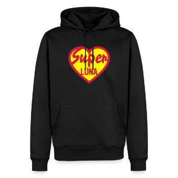luna Super Herz Liebe Herz logo1 - Männer Premium Bio Hoodie - Schwarz - Vorne - Nico (187cm)