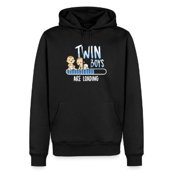 twin boys loading Schwangerschaft Mutter Zwillinge - Männer Premium Bio Hoodie - Schwarz - Vorne - Nico (187cm)