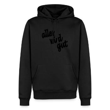 alles wird gut - Männer Premium Bio Hoodie - Schwarz - Vorne - Nico (187cm)