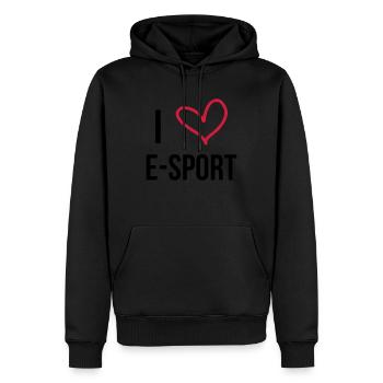 I Love E-Sport ! - Männer Premium Bio Hoodie - Schwarz - Vorne - Nico (187cm)