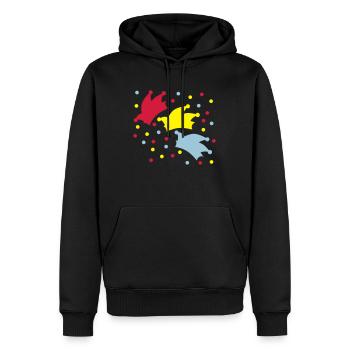 Narrenkappe / Konfetti / Fasching - Männer Premium Bio Hoodie - Schwarz - Vorne - Nico (187cm)