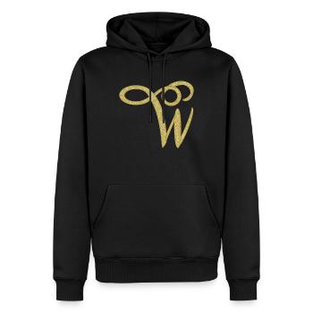 Alphabet W - gold, letter, alphabet, monogram - Männer Premium Bio Hoodie - Schwarz - Vorne - Nico (187cm)
