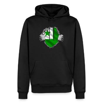 Esperanto ist die Sprache der Freundschaft. - Männer Premium Bio Hoodie - Schwarz - Vorne - Nico (187cm)