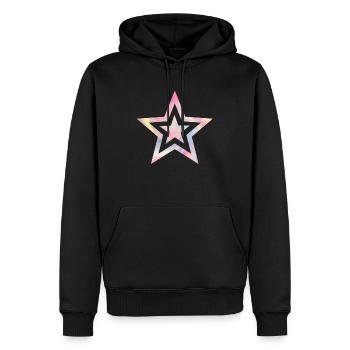 Étoile aux couleurs douces - Sweat à capuche Premium bio Homme - noir - Devant - Nico (187cm)